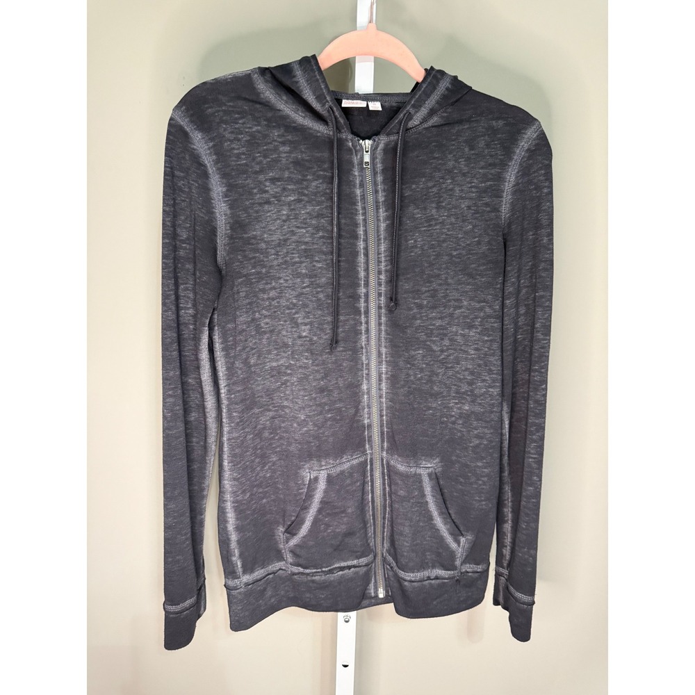 Make + Model Black Washed Zip Up Hoodie Loungewear‎ Athleisure Cozycore Normcore